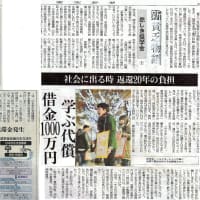 東京新聞　新貧乏物語　悲しき奨学金１　学ぶ代償借金１０００万円
