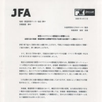 コロナウィルスに関する日本サッカー協会、宮城県サッカー協会からの通知です。