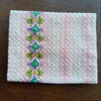 春の花の色　刺繍で！