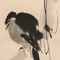 氏素性の解らぬ作品　叭可鳥　伝橋本雅邦筆　その２５
