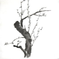 水墨画 梅の木 寒天清珍作 No.32 松竹梅を水墨画で描いてみましょう。 - YouTube