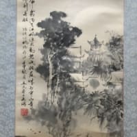 楓橋夜泊　張継　画家不詳漢詩掛軸コレクション