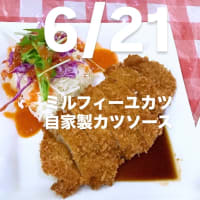 令和7年6月21日の日替わり定食(850円)は、ミルフィーユカツ　自家製カツソースです