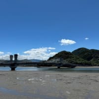 湯浦川の河口にて　夏の景色