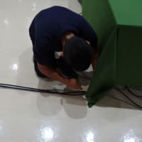 展示会のコンセント工事しました。