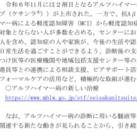 アルツハイマー型認知症治療薬について