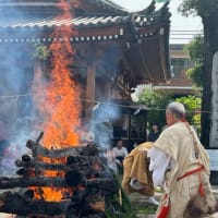 法楽寺「柴燈大護摩供」 修験道者によって護摩木の煙が天まで届く 