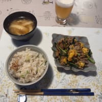 夕飯当番　ぶた塩ネギご飯と豚バラニラ炒め