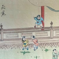 扁額 百子図 百童図 明代の模写 中国書画