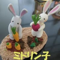 不可思議なお散歩（ソフトクレイ：うさぎ達の畑）