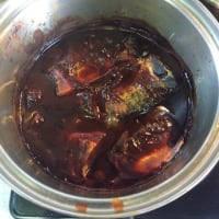 さばの味噌煮と水菜のサラダ