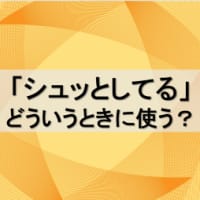 「シュッとしてる」はどういうときに使う？