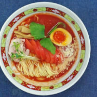 「とまと」らぁ麺Ⅰ＠麺天坊　イタリアのオステリアで提供しそうな遊びのラーメン(#^.^#)