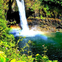 ハワイ島旅行2019　8/31　レインボー滝de虹を見た！