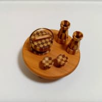 ミニチュア卓袱台寄木晩酌セット