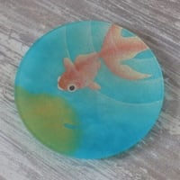 金魚の金彩ガラス皿