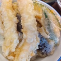 本日のランチはさん天針中野店へ。上海老天丼+ミニざるそば+コロモン券でかぼちゃ天２個+来場スタンプで貝汁大を。１００円引きクーポン利用。