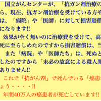 「がんは治療すべきではない」が世界の常識らしい。2021/03/06