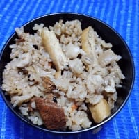 【07/13晩御飯】吉備高原鶏釜飯、今日で食べきるんだね：P
