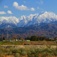冠雪の北アルプス。。。