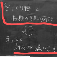 ぎっくり腰と長い間の腰痛では対応が全く変わる！負傷した時期が、新しいか？古いのか？極めて大事な問題なのです！