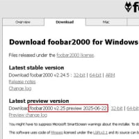 foobar2000 v2.25 preview 2025-06-22 がリリースされました。