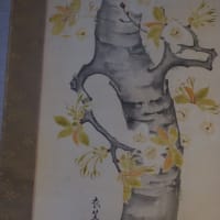 京都「粟田神社」宝物殿での桜の軸と短冊。特別展示「広瀬花隠の桜」5月26日まで開催