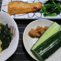 銀じゃけの焼き物と若竹煮と豚汁、毎日飽きないで完食 !