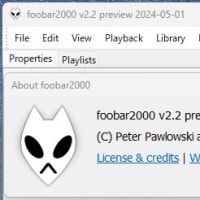 foobar2000 v2.2 preview 2024-05-01 がリリースされました。