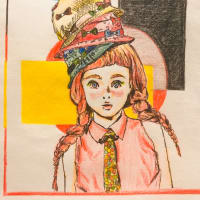赤毛の髪のポップな女の子