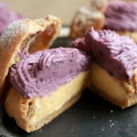 10月レギュラーメニューChou  à la patate  douce  violette の製作工程