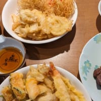 天ぷらとローストビーフの晩ご飯