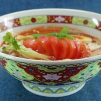 「とまと」らぁ麺Ⅰ＠麺天坊　イタリアのオステリアで提供しそうな遊びのラーメン(#^.^#)