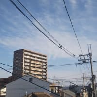 本日東住吉区駒川上空ウルトラけったいな雲が出ていました。何がおこるのやら。