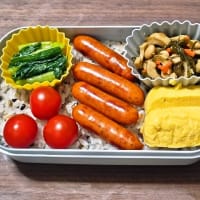 今日の手作り弁当（十六穀ごはんのチョリソー弁当）（2025年6月4日）