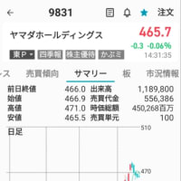 9831 ヤマダホールディングス 損切り（-2781円）