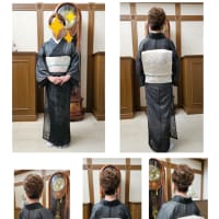 令和7年6月28日出張着付け2件目は堺市北区、紗袷の訪問着の着付＆ヘアセットのご依頼でした。（担当は坂田・福井）