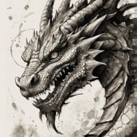 ドラゴン（墨絵）