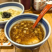 双麺＠錦糸町　2度目は「極太平打ちつけ麺（醤油）」を頂きます！…残念ながらお目当ての「わさび寿司セット」は売り切れ…( ﾉД`)…