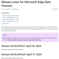 Microsoft Edge Stable チャンネルに バージョン 124.0.2478.51 が降りてきました。