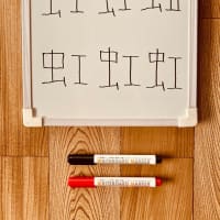 👵👴密にならない夏の高齢者脳トレゲームアイデア💡ホワイトボードを使って間違っている『虹』の漢字を探してください✨