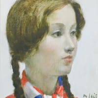お気に入りの作品　三つ編みの少女像　伊勢正義画　その３５