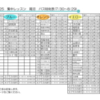 【集中レッスン】　バス時刻にご注意ください　期間：7月30日（水）～8月29日（金）