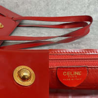 CELINE セリーヌでとっても珍しい スターボール金具付レーザートートバッグ 赤 RED