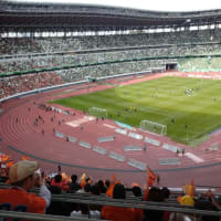 今日は国立競技場でヴェルディ戦の応援に行きました