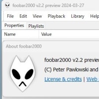 foobar2000 v2.2 preview 2024-03-27 がリリースされました。