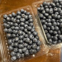 ハリハリ漬けとブルーベリーとプリン