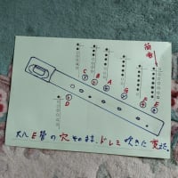 新たなる尺八、紀正、尺八、E管の穴そのままドレミ吹きに変えた。