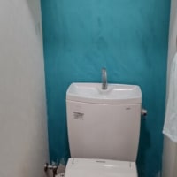 モールディングの塗料でトイレの壁を塗ったものの＆キッチン棚のモールディングも失敗