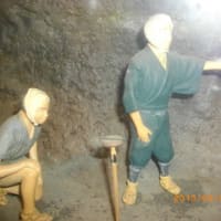 ジオラマ　掘抜の内部と作業